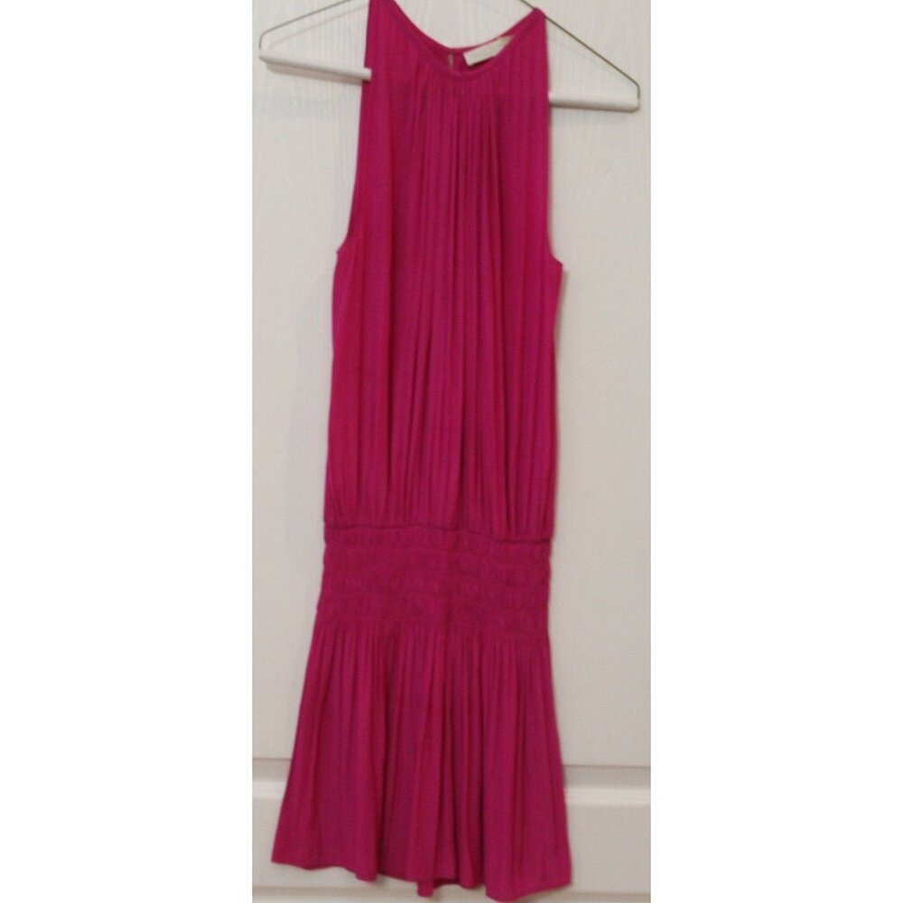 RAMY BROOK Dress Women Pink Paris Mini Sleeveless Halter Size Small Petite